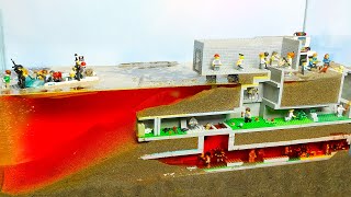 Most Dangerous Moments Of Flooding Secret Lego Underground Base  Natural Disaster Experiments