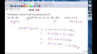 Celebrity GATE 1997 ECE Boolean function A + BC is a reduced form of Wealth