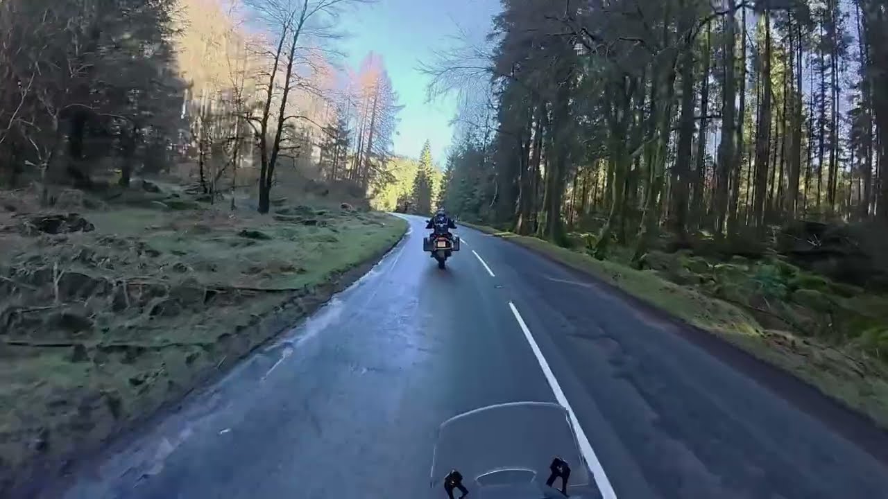 Motorcycle road-trip Gortin Forrest Co Tyrone Northern Ireland Honda Transalp XL750