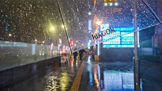 Heavy Rainy Night in Gangnam Street on Saturday | Seoul Walking Tour 4K HDR