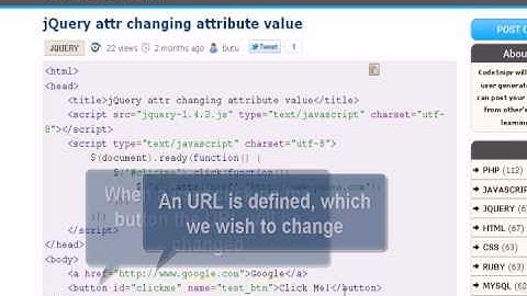 JQUERY Tutorial : jQuery attr changing attribute value