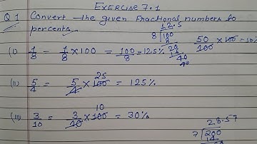 Class 7 - Exercise 7.1 - Q 1 | Convert the given fractional to percent