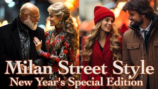 Milan's New Year's Eve Street Fashion and Gift Hunt! . Midnight Italian Style in Milan