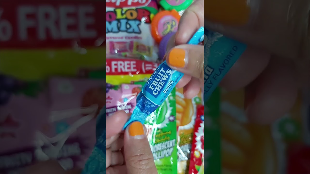 Candy Opening Tootsie Fruit Chews Vanilla Fruit Roll, more chocolates, mouth watering video 