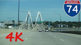 ⁴ᴷ Interstate 74 (Quad Cities, IA/IL) westbound [4K VIDEO]