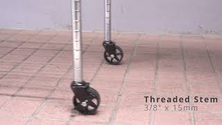 How to Install Threaded Stem Size 3/8 Wheel Casters Side Brake