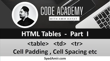HTML tables Tag  12 - Part  I | Complete HTML5 Tutorial in Hindi/Urdu | CODE ACADEMY