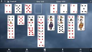 FreeCell Game #297 SOLVED Microsoft Solitaire Collection