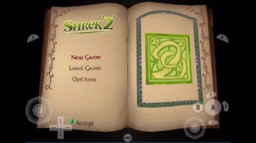 gamecube for ios- Shrek 2 (Intro and Menu Test) gc4ios, dolphin emulator for ios