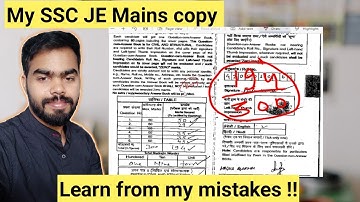 SSC JE Mains Copy RTI || Learn from my mistake || Civil Engineering