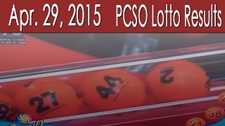 PCSO Lotto Results April 29, 2015 (6/55, 6/45, 4D, Swertres & EZ2)