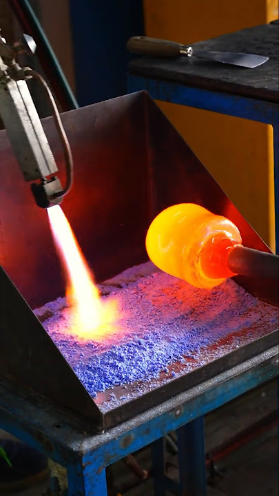 'The #alchemy of #muranoglass: the fiery encounter between molten glass and colored frit 🔥✨ #asmr