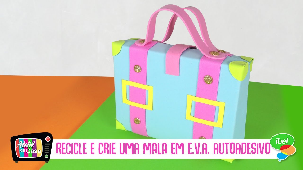 Recicle caixinhas de papelão e crie uma mala com E.V.A. 💼