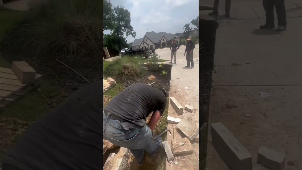 El Maestro Gringo Masonry Bricklayer Stone Amazing Video Construction Retainingwall Viral