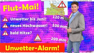 Warnstufe ROT: UNWETTER! Flut-Alarm bis Juni! Es könnte sich dramatisch zuspitzen: schwüle Hitzetage