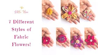 7 Fabulous Fabric Flowers / How to Make Flowers from Waste Fabric / DIY Fabric Flower No Glue