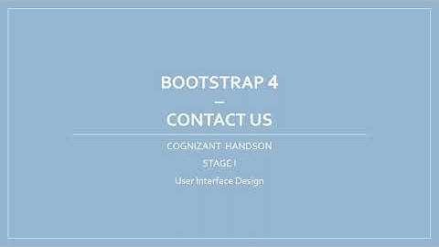 Contact US | Bootstrap 4 | User Interface Design | Cognizant Handson