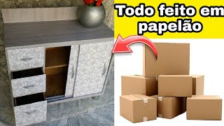 Como fazer um Balcão de cozinha todo feito de papelão?, móveis para cozinhar feitos com papelão,