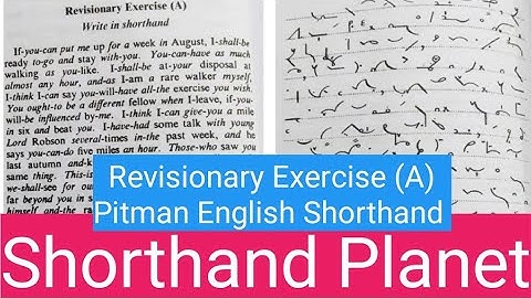 Revisionary Exercise (A)|| Pitman Book English Shorthand|| English Dictation|| 40wpm