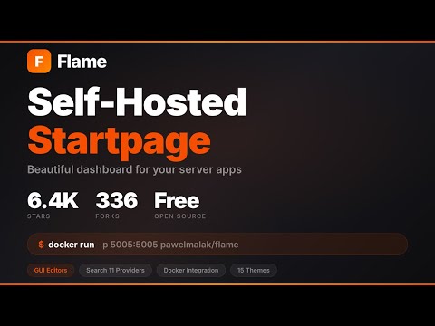 Flame - Self-Hosted Startpage for Your Server | Tutorial