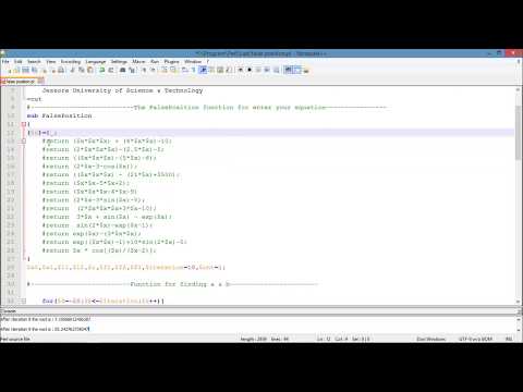 Regula falsi or false position method implementation using Perl language