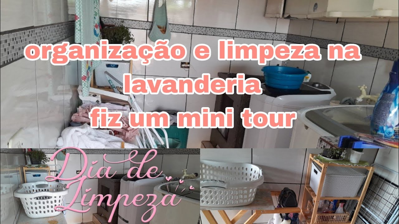 Limpeza e organização na lavanderia/ FIZ um mini  tour #donadecasa #rumo100inscritos #limpeza 