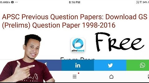 APSC Previous Question Papers: Download GS (Prelims) Question Paper 1998-2016