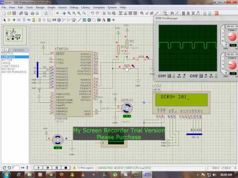 servo motor interface to atmega16/32 proteus simulation