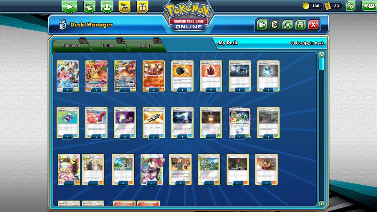 Charizard and braixen deck Pokemon tcg online