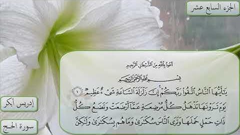 سورة الحج بصوت الشيخ ادريس أبكر