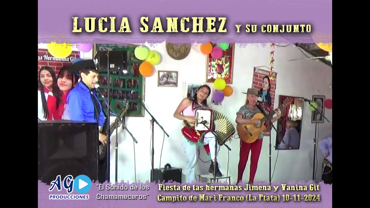 LUCIA SANCHEZ EN VIVO  Fiesta de Vanina y Jimena Gil | Campito de Mari Franco (La Plata - Bs. As.) 😉