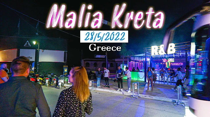 Malia Crete, Greece  || nightlife walking tour 4k ...