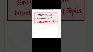 JMI BA LLB Entrance Exam Most Important Topics 2026|Jamia Islamia Law Preparation Strategy Law Giri