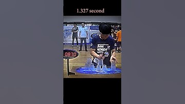 Individual 3-3-3 Sport Stacking World Record 1.327 (Hyeon Jong Choi)#shorts #viralvideo #woldrecord