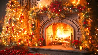 Fireplace Christmas Music  Christmas Relaxing Music Ambience  Fireplace Burning Christmas Music