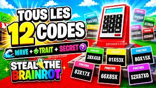 Tous les 12 CODES Wave + Trait + Secret Steal the Brainrot