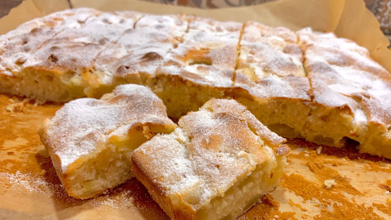 Ябълков сладкиш -нежен, вкусен и много лесен / Яблочный пирог- вкусный, нежный и очень простой