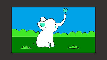 How to draw Simple Drawing / cute elephant scenery / Ms Paint Art - Creator Work Space.