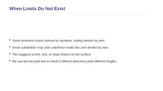 Multivariate Calculus - Limits and Continuity