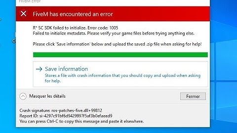 FiveM how to R*SC SDK failed to initialize Error code: 1005