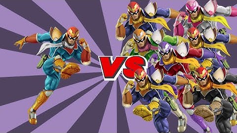 Level 50 amiibo vs Seven Level 9 CPUs | Super Smash Bros Wii U (Captain Falcon amiibo 1080p 60fps)