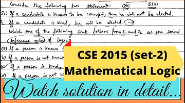GATE CSE 2015 (Set-2) solution | Mathematical Logic
