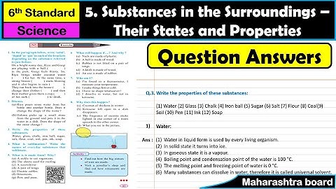 Substances in the Surroundings –Their States and Properties | Question Answers | Class 6 | Science