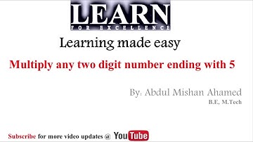 Multiply any two digit number ending with 5|| Speed Maths || Abdul Mishan || Learn for excellence