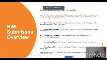 Veeva Vault RIM Overview : Submission Key Features.