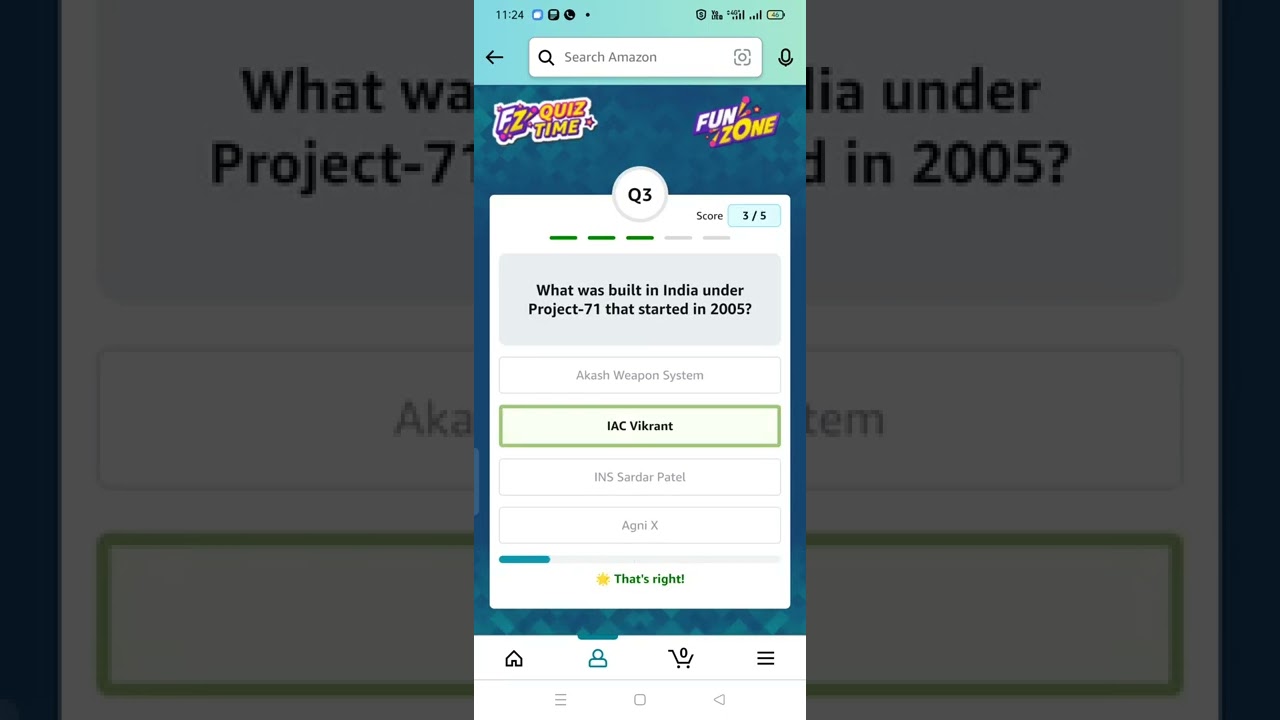 Amazon daily quiz time