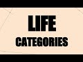 Life categories - categorías de vida