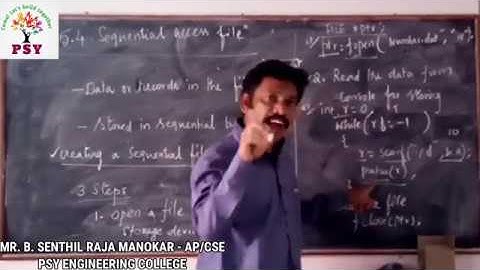 CSE - CS8251 - PRORAMMING IN C - UNIT V - SEQUENTIAL ACCESS FILE