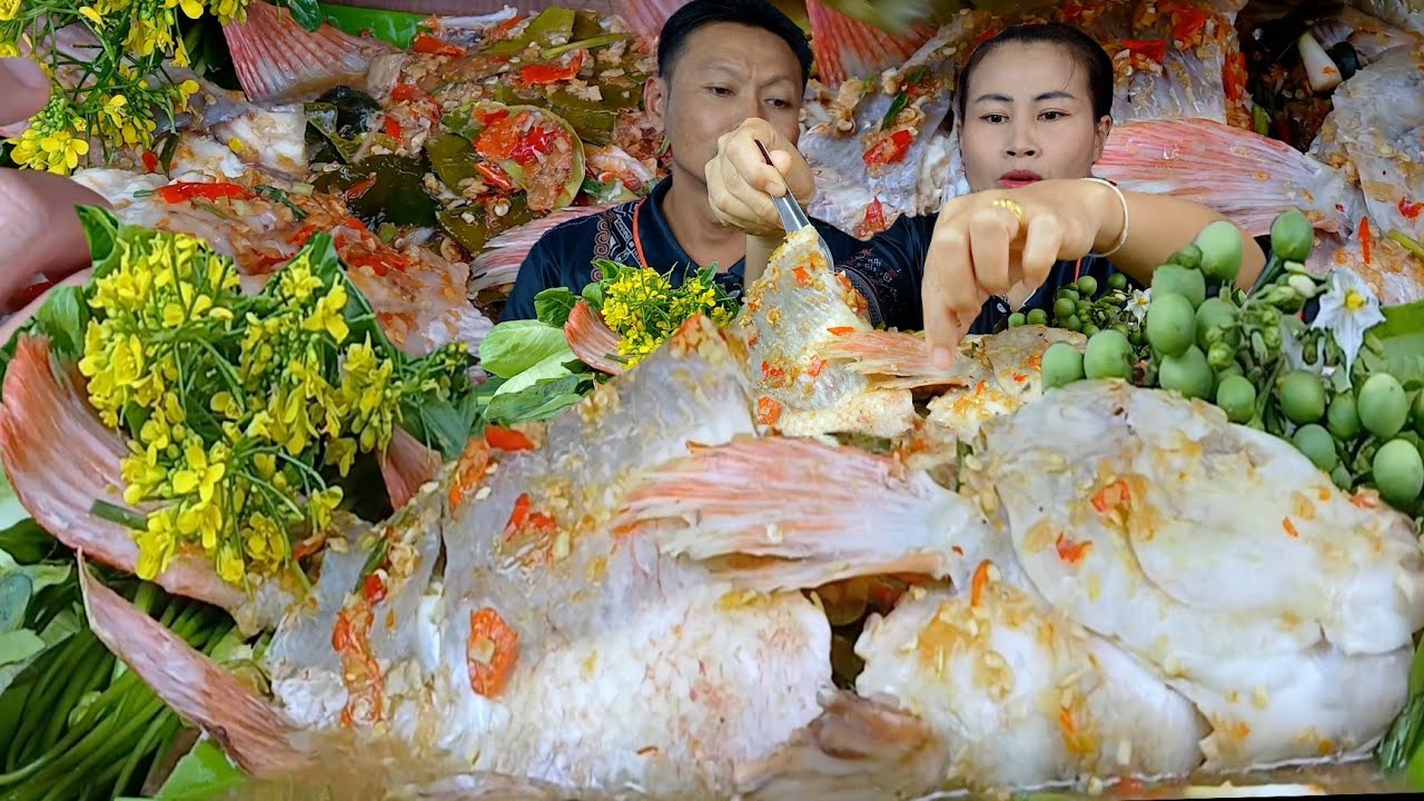 ปลาทับทิมนึ่งสมุนไพรหอมเครื่องเน้นๆเนื้อปลาหวานๆแกล้มผักบ้านๆแซ่บคักจ้า|3 ธันวาคม  2025