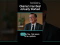 Obama: The Success of the Iran Deal and Trump's Dangerous Incompetence
